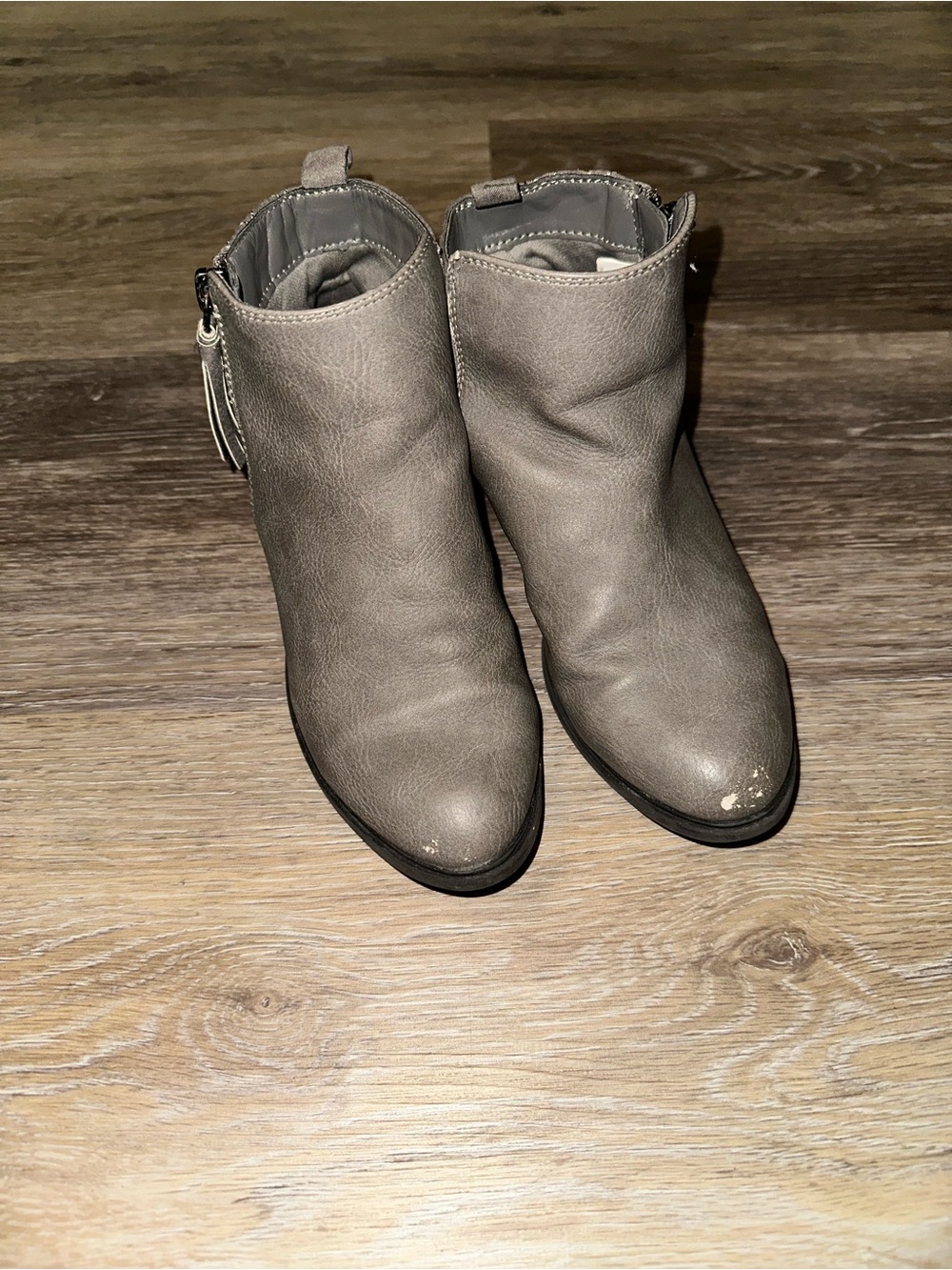 Joe Fresh Taupe Kids Ankle Boots with Side Zip